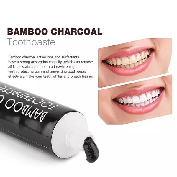Double Dual Charcoal Toothpaste Plus Bamboo Toothbrush
